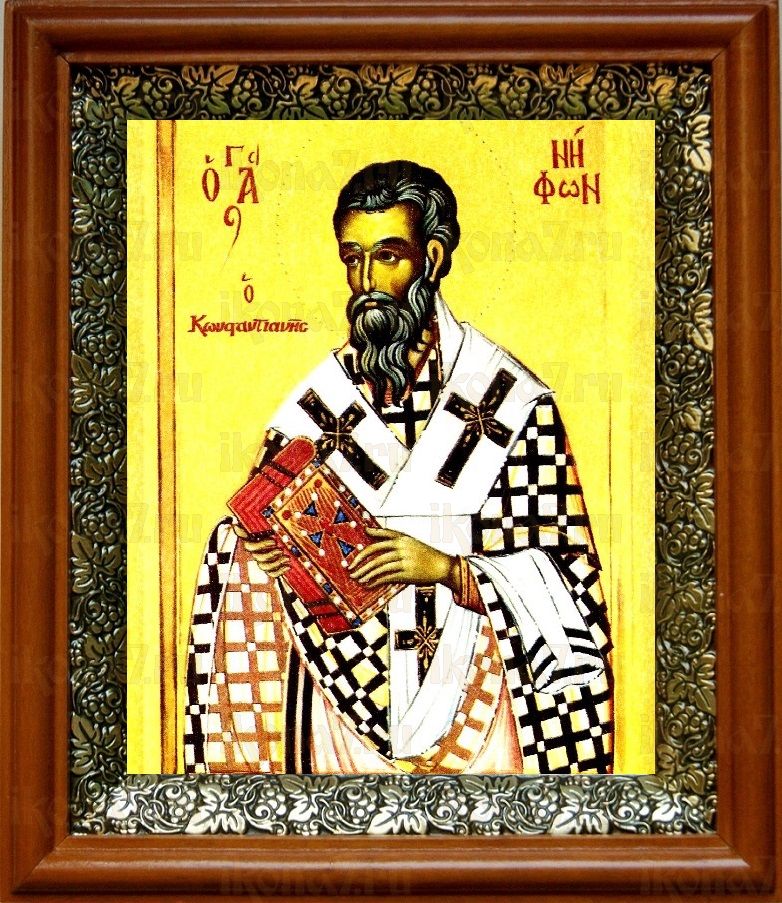 Нифонт Константинопольский (19х22), светлый киот