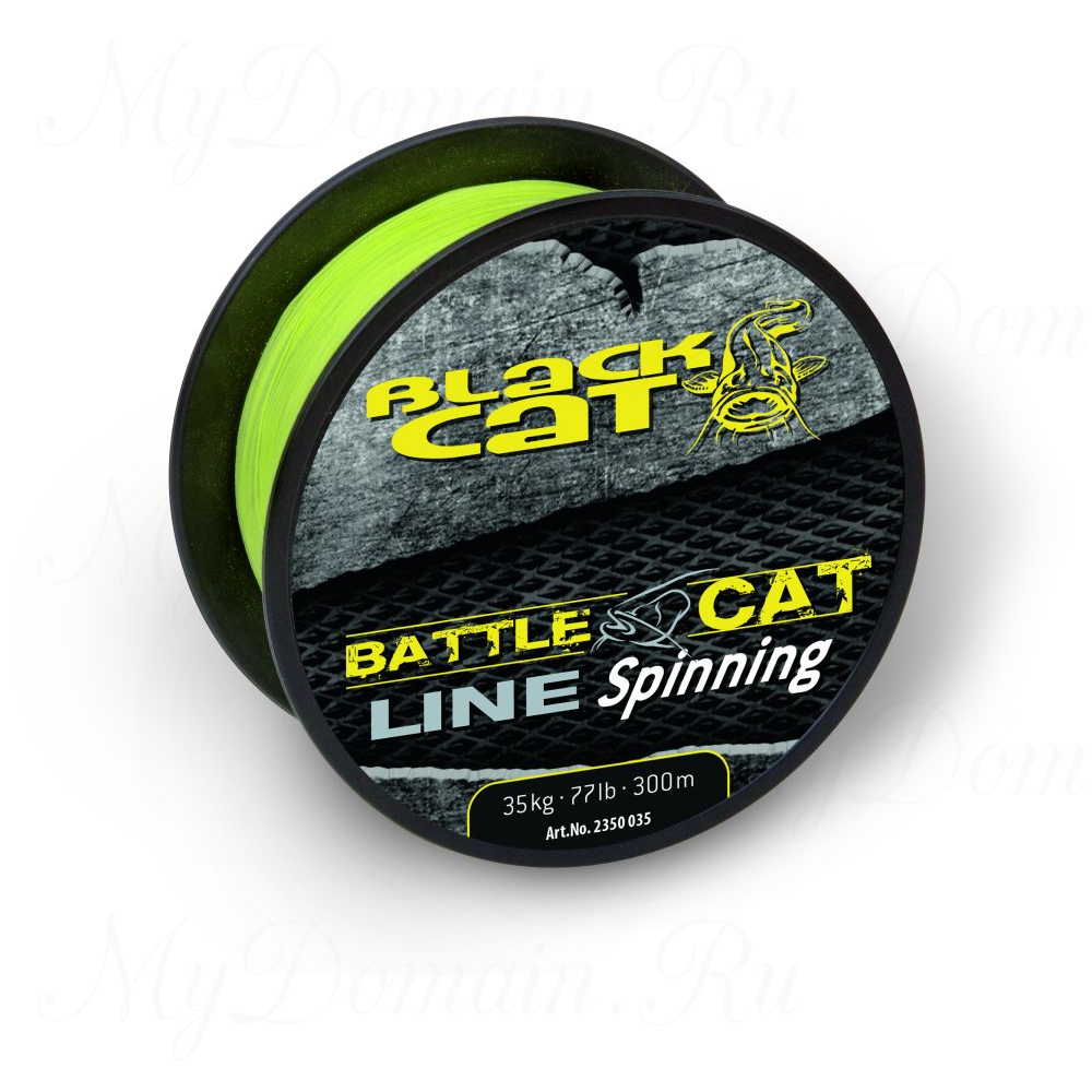 Леска Black Cat Battle Catline Spinning, цвет Yellow, 0.35 мм 77lb (35 кг) (300 м)