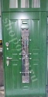 Металлические двери со стеклопакетом элементами ковки