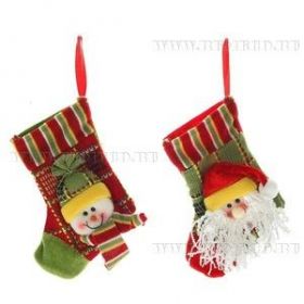 Носок для подарков "Дед Мороз, Снеговик", L18 W11 H1 см (арт. 228702) (11439)