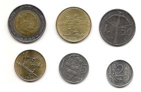 Набор монет Сан-Марино 1989 (6 монет)