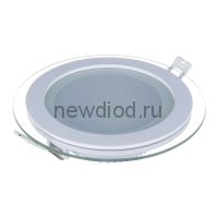 Светильник встраиваемый OREOL Glass Rlp 6W-2м² 75/100mm 4000K круг (50/кор)