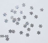 Логотип "Снежинки ажурные серебро", 25 штук SS-03