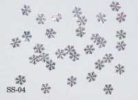 Логотип  "Снежинки серебро шестигранные", 25 штук SS-04