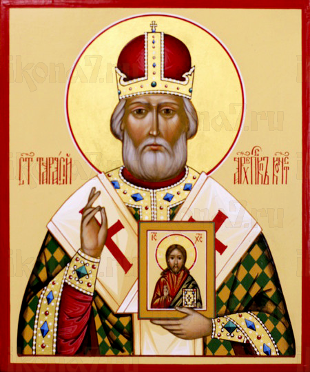 Тарасий Константинопольский (рукописная икона)