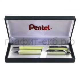 Набор Pentel STERLING Ручка шариковая + карандаш светлый лак A811B811W