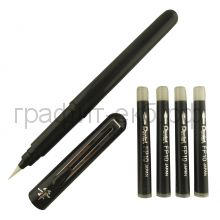Ручка-кисть Pentel Color Brush для каллиграфии + 4 картриджа черн. GFKP3-A