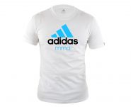 Футболка детская бело-синяя Adidas Community T-Shirt MMA Kids ADICTMMA-K