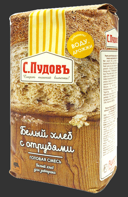 ПУДОВ Хлеб белый с отрубями 500 г