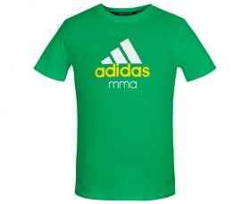 Футболка детская зелёно-белая Adidas Community T-Shirt MMA Kids ADICTMMA-K