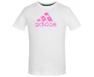 Футболка детская бело-розовая Adidas Graphic Tee Kids ADITSG2-K