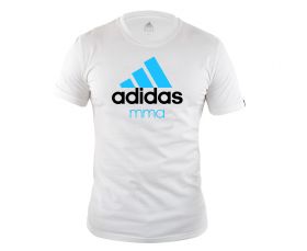 Футболка бело-синяя Adidas Community T-Shirt MMA ADICTMMA