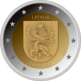 Герб Латгале   2 евро Латвия  2017
