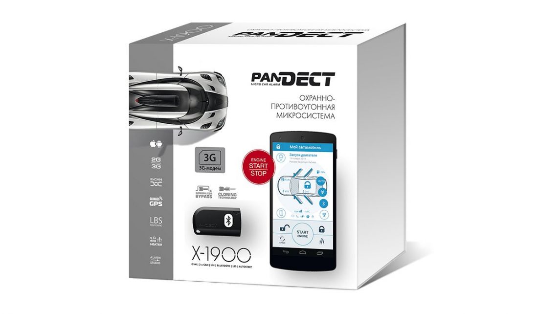 Охранно-противоугонная микросистема Pandect X-1900 3G