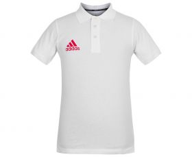 Рубашка-поло бело-красная Adidas Pique Polo Shirt ADITS332