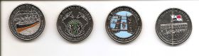 100 лет Панамскому каналу.Набор монет. 1/4 бальбоа Панама 2016 (4 монеты)