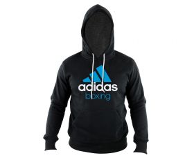 Толстовка с капюшоном черно-синяя (Худи) Adidas  Community Hoody Boxing ADICHB