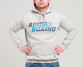 Толстовка с капюшоном серая (Худи) Adidas Graphic Hoody Boxing ADISSH02