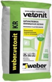 Шпаклевка Финишная Вебер Vetonit KR 20 кг Белый / Ветонит