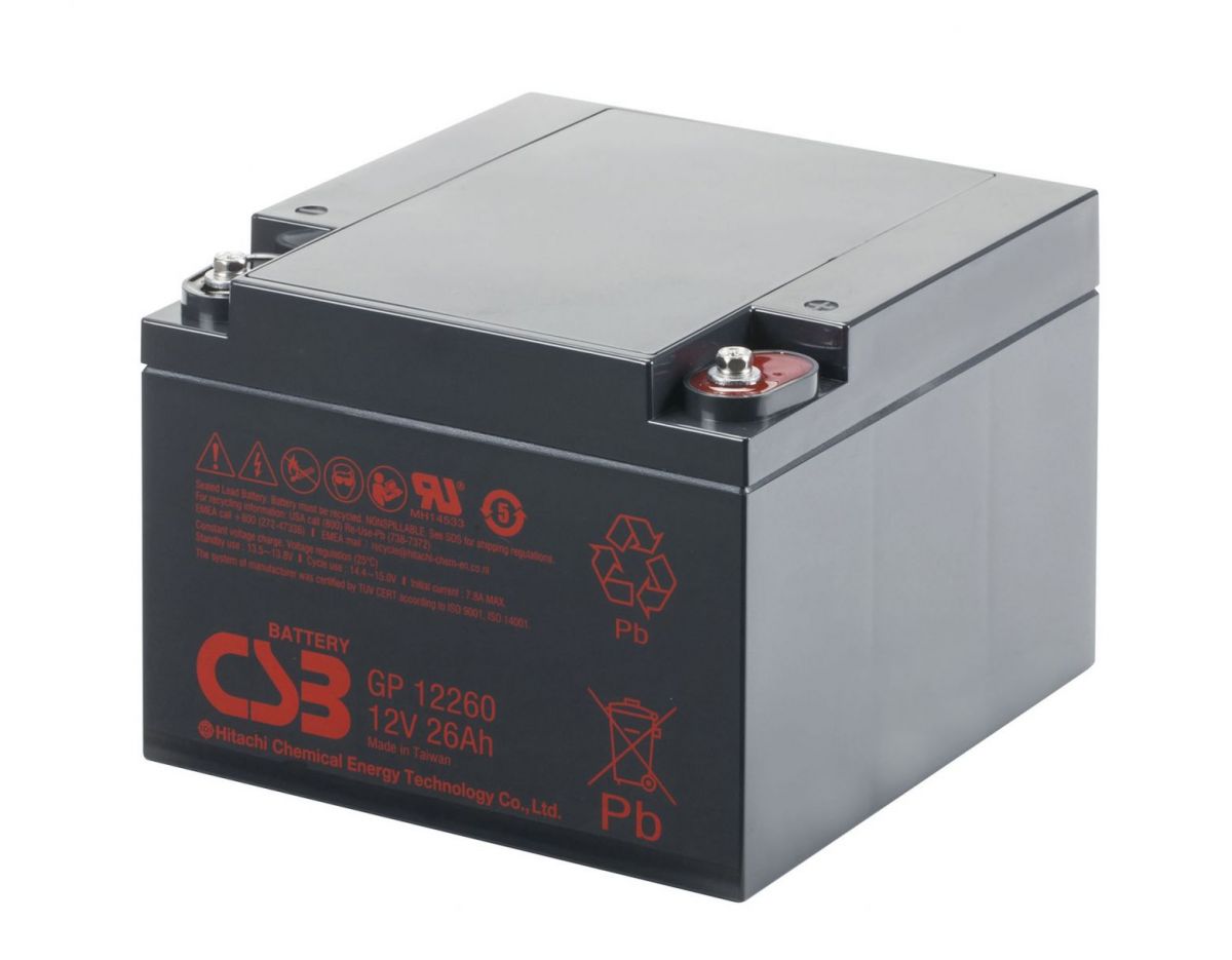  Аккумулятор CSB GP 12260 (12 В, 26 Ач) | Цена 5 733 р.