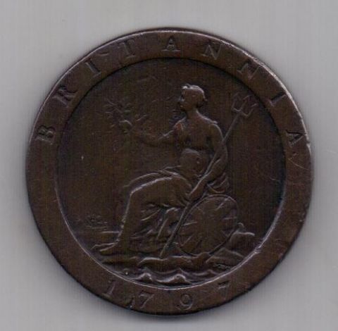 1 пенни 1797 Великобритания AUNC- XF