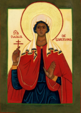 Евлалия Барселонская (рукописная икона)