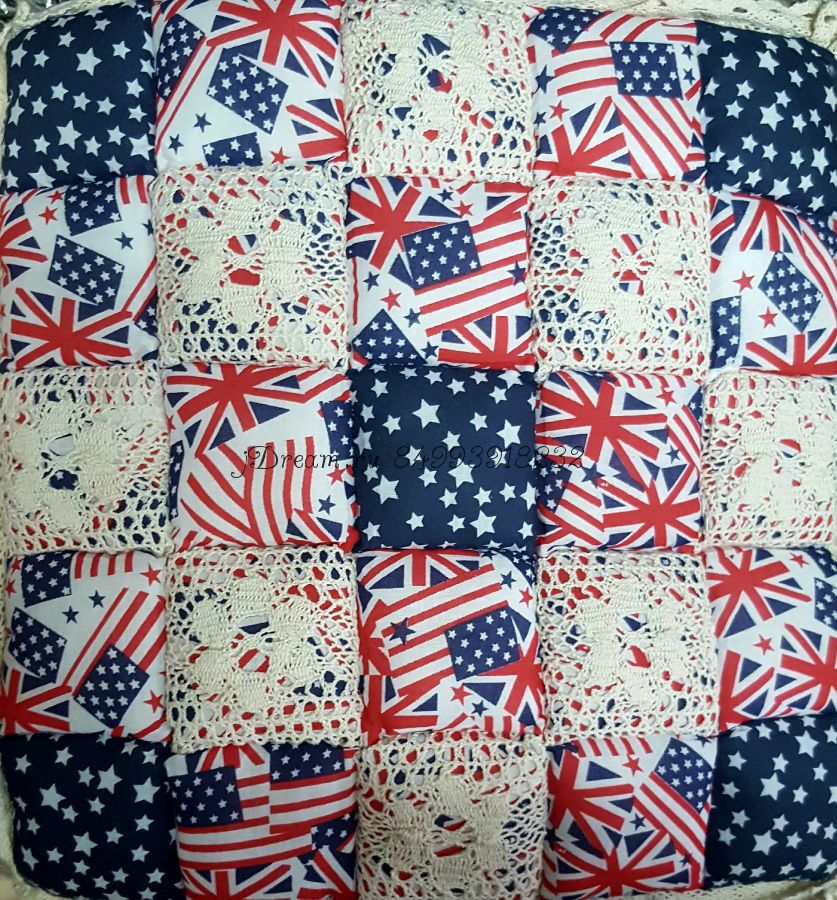Сидушка на стул "Флаг Англия - США"
