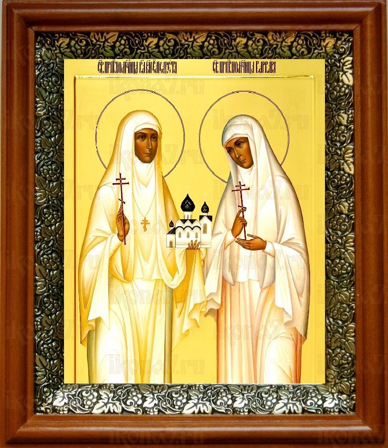 Елизавета и Варвара (19х22), светлый киот