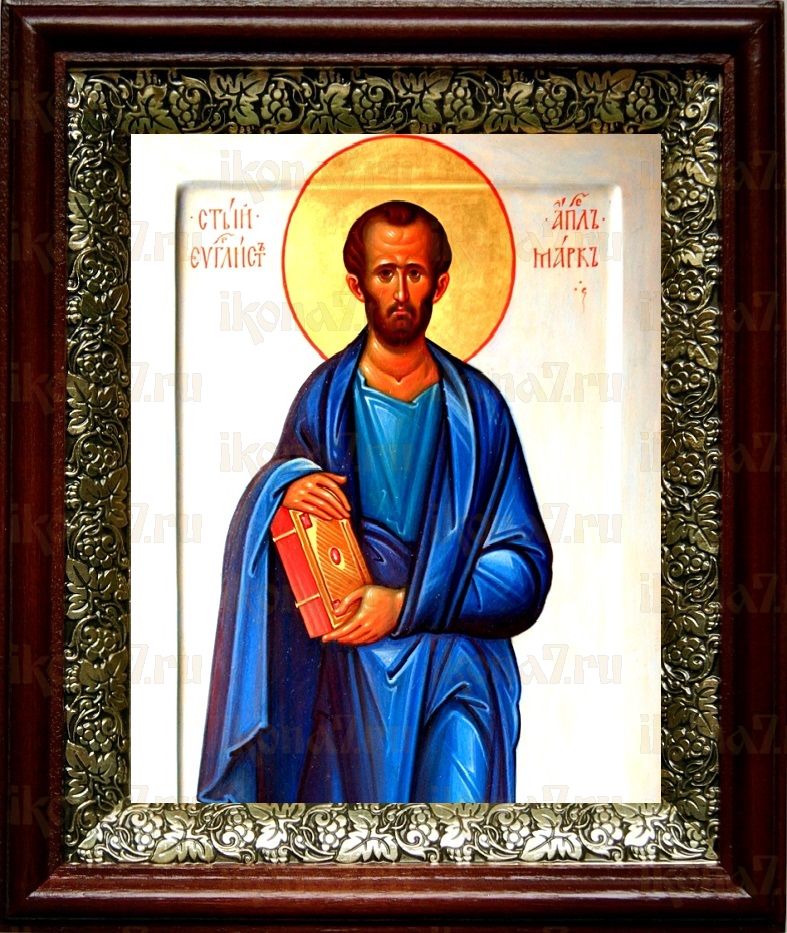 Марк, апостол (19х22), темный киот