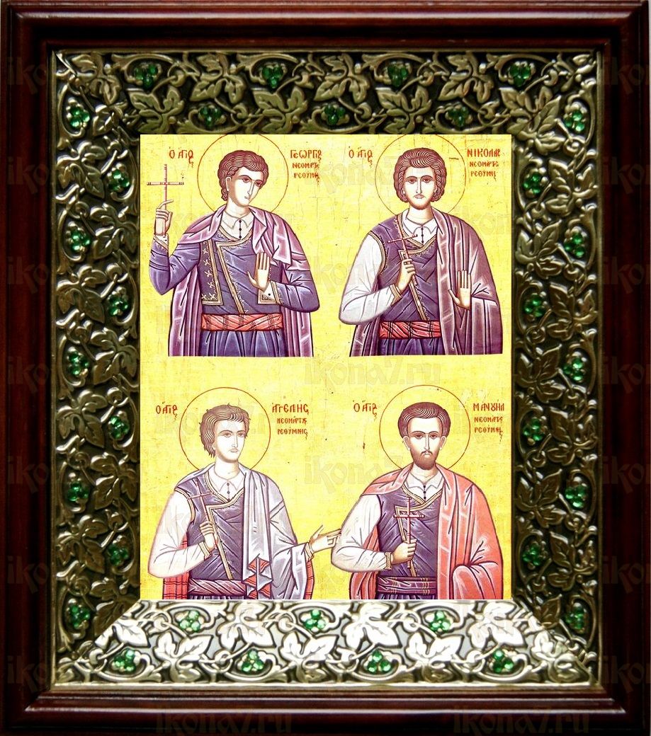 Критские новомученики (21х24), киот со стразами