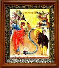 Чудо архангела Михаила в Хонех (19х22), светлый киот