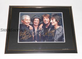 Автографы: The Rolling Stones. Мик Джаггер, Кит Ричардс,  Чарли Уоттс,  Рон Вуд