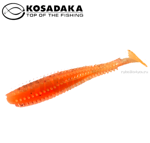 Виброхвост Kosadaka Spikey Shad 120, 4шт., цвет ORG SSH-120-ORG