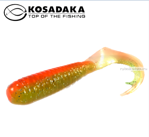 Твистер Kosadaka с разрезным хвостом Triple Tail 60, 10шт., цвет AGS TTL-060-AGS