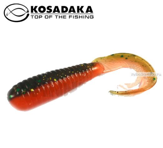 Твистер Kosadaka с разрезным хвостом Triple Tail 60, 10шт., цвет DM TTL-060-DM