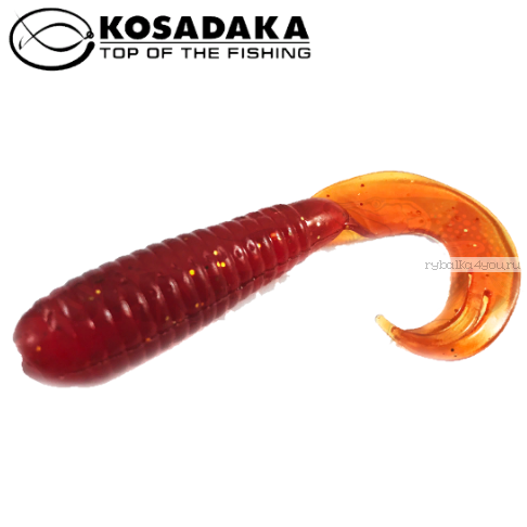 Твистер Kosadaka с разрезным хвостом Triple Tail 60, 10шт., цвет MOS TTL-060-MOS
