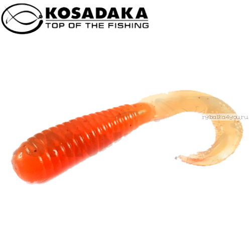 Твистер Kosadaka с разрезным хвостом Triple Tail 60, 10шт., цвет ORG TTL-060-ORG