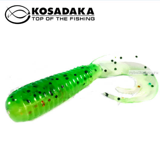Твистер Kosadaka с разрезным хвостом Triple Tail 90, 8шт., цвет FTS TTL-090-FTS