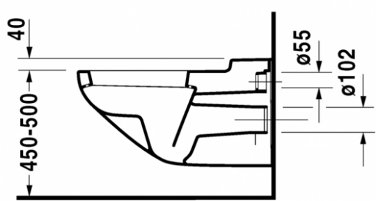 Подвесной унитаз Duravit Architec rimless 019009 схема 4