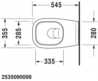 Подвесной унитаз Duravit D-Code 253509 схема 2