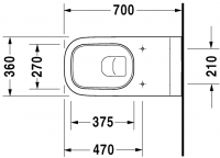 Подвесной унитаз Duravit D-Code 222809 схема 1