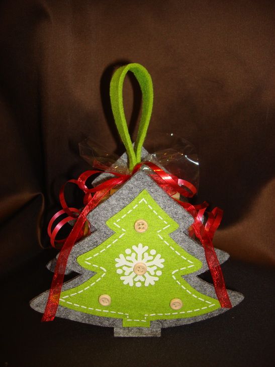 Ёлочка новогодняя - чайная сумочка - подарочный набор с кофе