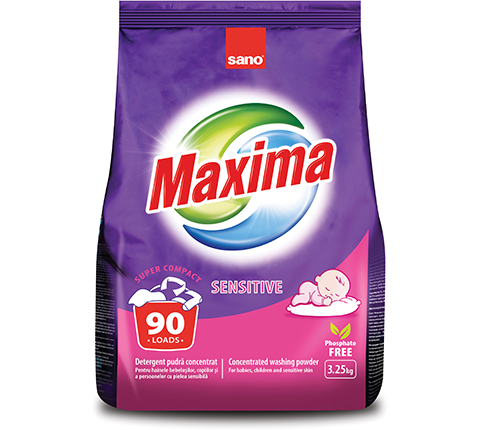 Концентрированный стиральный порошок 90 стирок Maxima Laundry Powder Sensitive Sano 3250 г