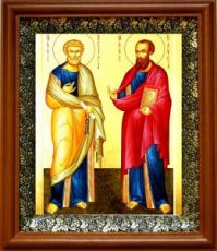Петр и Павел (19х22), светлый киот