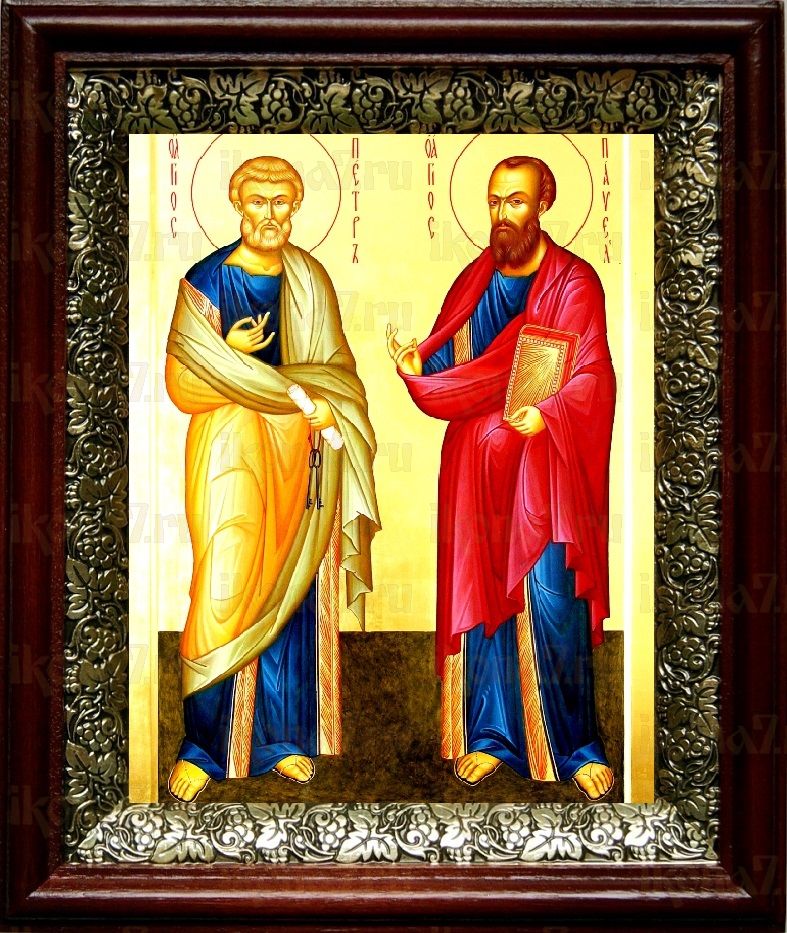 Петр и Павел (19х22), темный киот