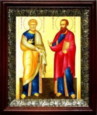 Петр и Павел (19х22), темный киот