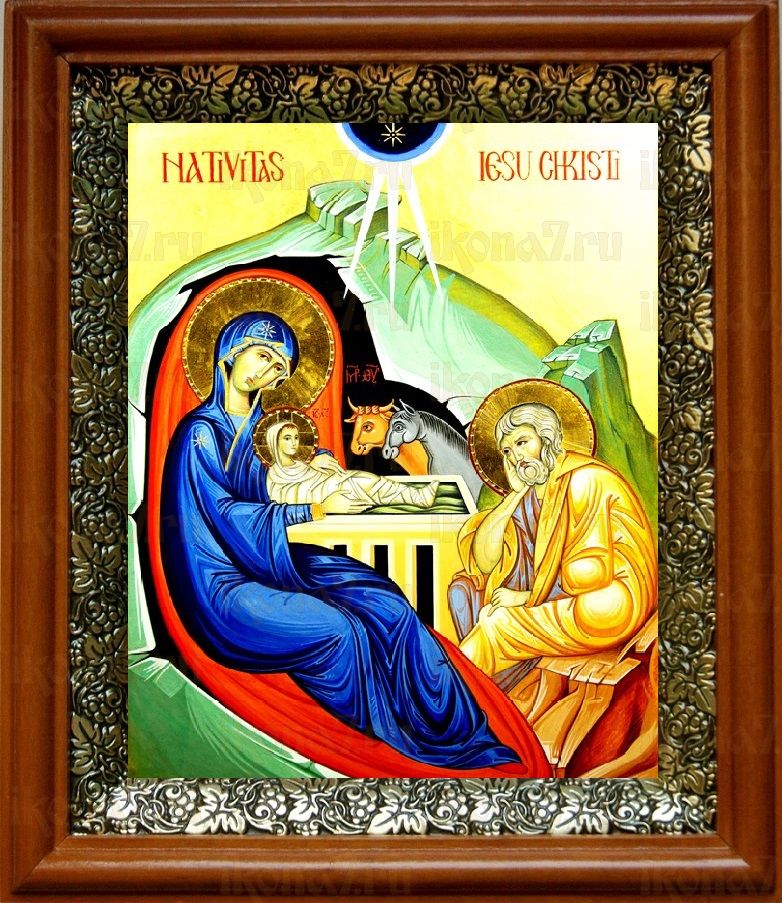 Рождество Христово (19х22), светлый киот
