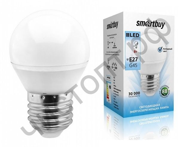 Светодиодная (LED) Лампа Smartbuy G45 07W/4000/E27 холод. (SBL-G45-07-40K-E27)