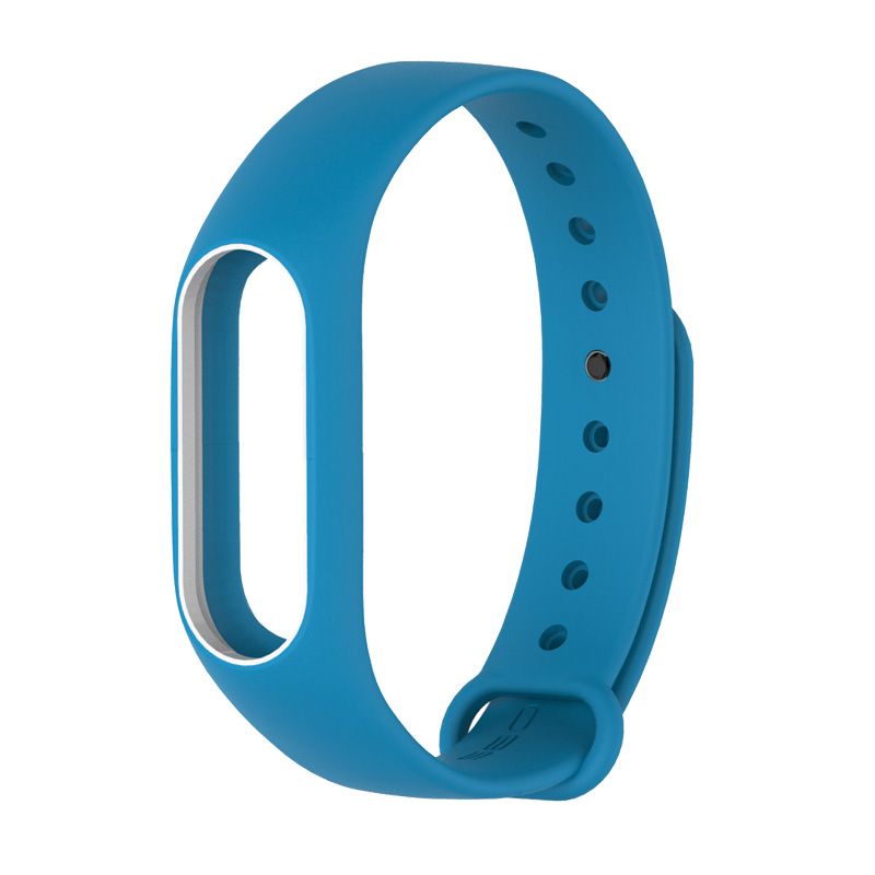 Силиконовый ремешок для Xiaomi Mi Band 2 (Синий с белым)