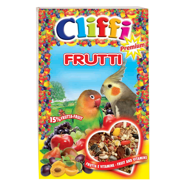 Корм Cliffi Super Premium Frutti с фруктами и орехами для попугаев 700гр